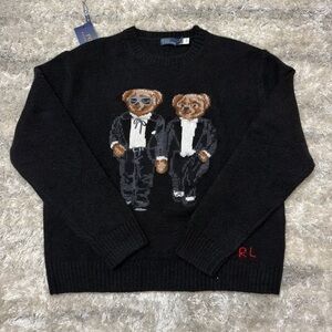 The Ralph and Ricky Tuxedo Bear Black Sweater by Polo Ralph Lauren